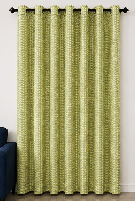 LOOVOX Green Cotton-Blend Woven Fabric Door Curtain (7 Feet - 214 cm & 4 Feet - 122 cm - Pack of 1)