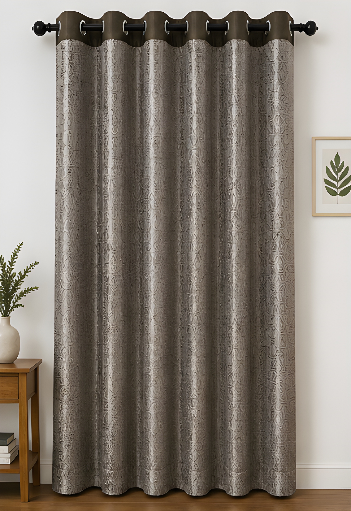 LOOVOX Brown Opaque,Blackout Heavy Fabric Window Curtain (5 Feet - 152 cm & 4 Feet - 122 cm - Pack of 1)