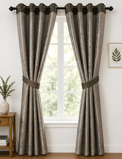 LOOVOX Brown Opaque,Blackout Heavy Fabric Window Curtain (5 Feet - 152 cm & 4 Feet - 122 cm - pack of 2)