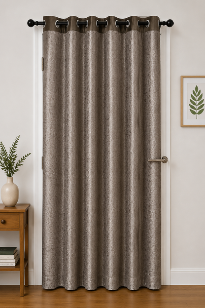 LOOVOX Brown Opaque,Blackout Heavy Fabric Door Curtain (7 Feet - 214 cm & 4 Feet - 122 cm - pack of 1)