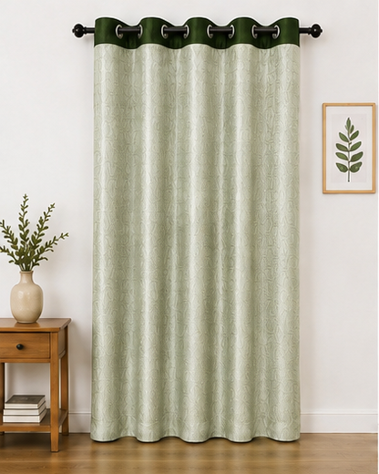 LOOVOX Green Opaque,Blackout Heavy Fabric Door Curtain (7 Feet - 214 cm & 4 Feet - 122 cm - Pack of 1)