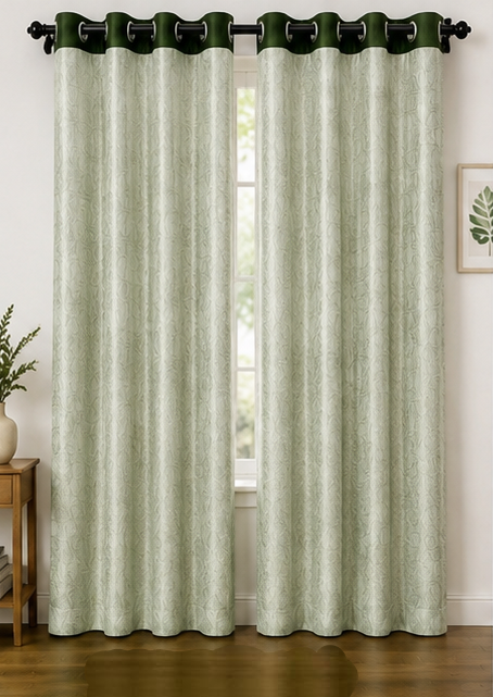 LOOVOX Green Opaque,Blackout Heavy Fabric Window Curtain (5 Feet - 152 cm & 4 Feet - 122 cm - Pack of 2)