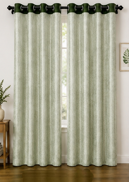 LOOVOX Green Opaque,Blackout Heavy Fabric Window Curtain (5 Feet - 152 cm & 4 Feet - 122 cm - Pack of 2)