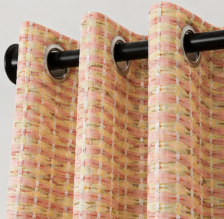 LOOVOX Pink Cotton-Blend Woven Fabric Door Curtain (7 Feet - 214 cm & 4 Feet - 122 cm - Pack of 1)