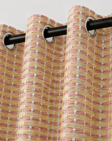 LOOVOX Pink Cotton-Blend Woven Fabric Window Curtain (5 Feet - 152 cm & 4 Feet - 122 cm - Pack of 1)