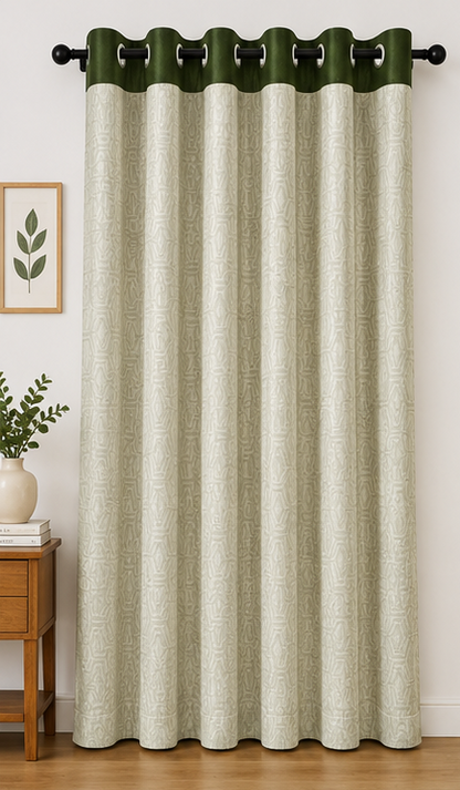 LOOVOX Green Opaque,Blackout Heavy Fabric Door Curtain (7 Feet - 214 cm & 4 Feet - 122 cm - Pack of 2)