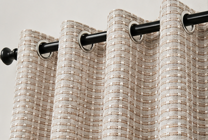 LOOVOX Beige Cotton-Blend Woven Fabric Door Curtain (7 Feet - 214 cm & 4 Feet - 122 cm - Pack of 1)