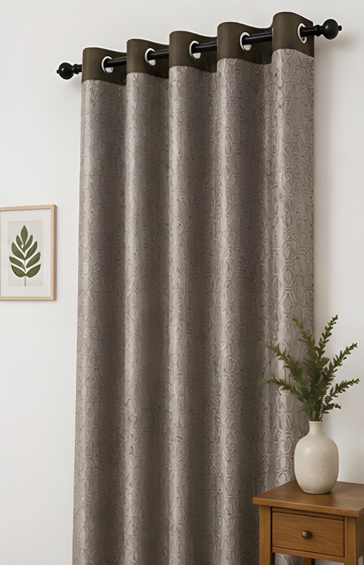 LOOVOX Brown Opaque,Blackout Heavy Fabric Window Curtain (5 Feet - 152 cm & 4 Feet - 122 cm - Pack of 1)