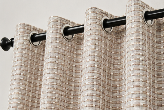 LOOVOX Beige Cotton-Blend Woven Fabric Door Curtain (7 Feet - 214 cm & 4 Feet - 122 cm - Pack of 2)