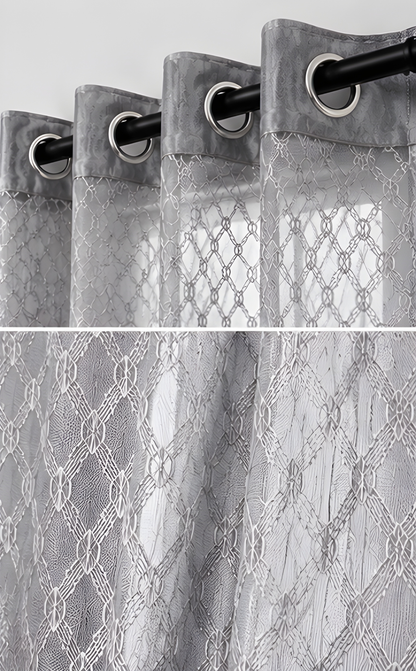 LOOVOX Gray Sheer,Voile Fabric Window Curtain (5 Feet - 152 cm & 4 Feet - 122 cm - pack of 2)