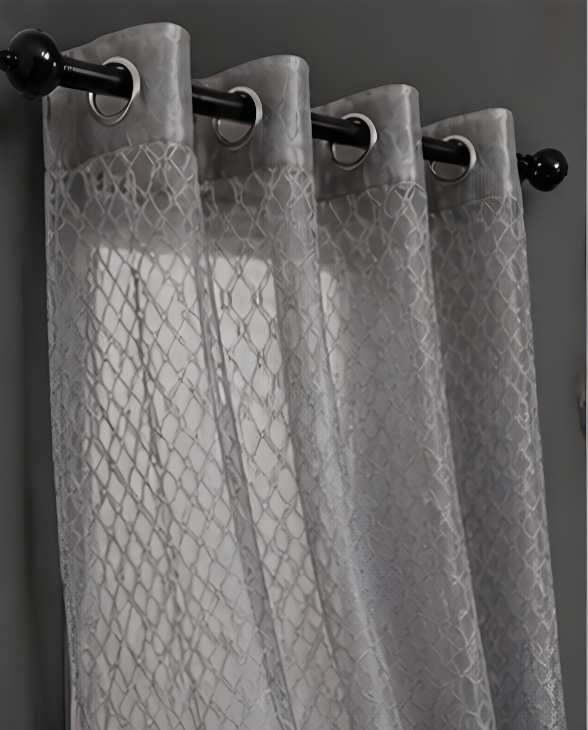 LOOVOX Gray Sheer,Voile Fabric Door Curtain (7 Feet - 214 cm & 4 Feet - 122 cm - pack of 1)