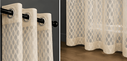 LOOVOX Sandal (Light Yellow) Sheer,Voile Fabric Window Curtain (5 Feet - 152 cm & 4 Feet - 122 cm - Pack of 1)