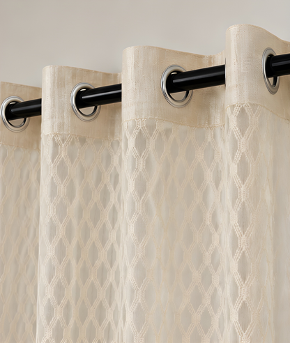 LOOVOX Sandal (Light Yellow) Sheer,Voile Fabric Door Curtain (7 Feet - 214 cm & 4 Feet - 122 cm - Pack of 1)