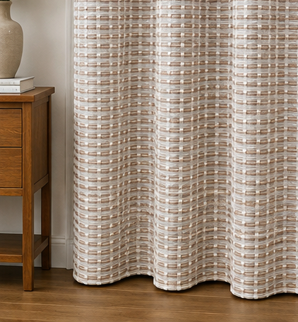 LOOVOX Beige Cotton-Blend Woven Fabric Door Curtain (7 Feet - 214 cm & 4 Feet - 122 cm - Pack of 1)