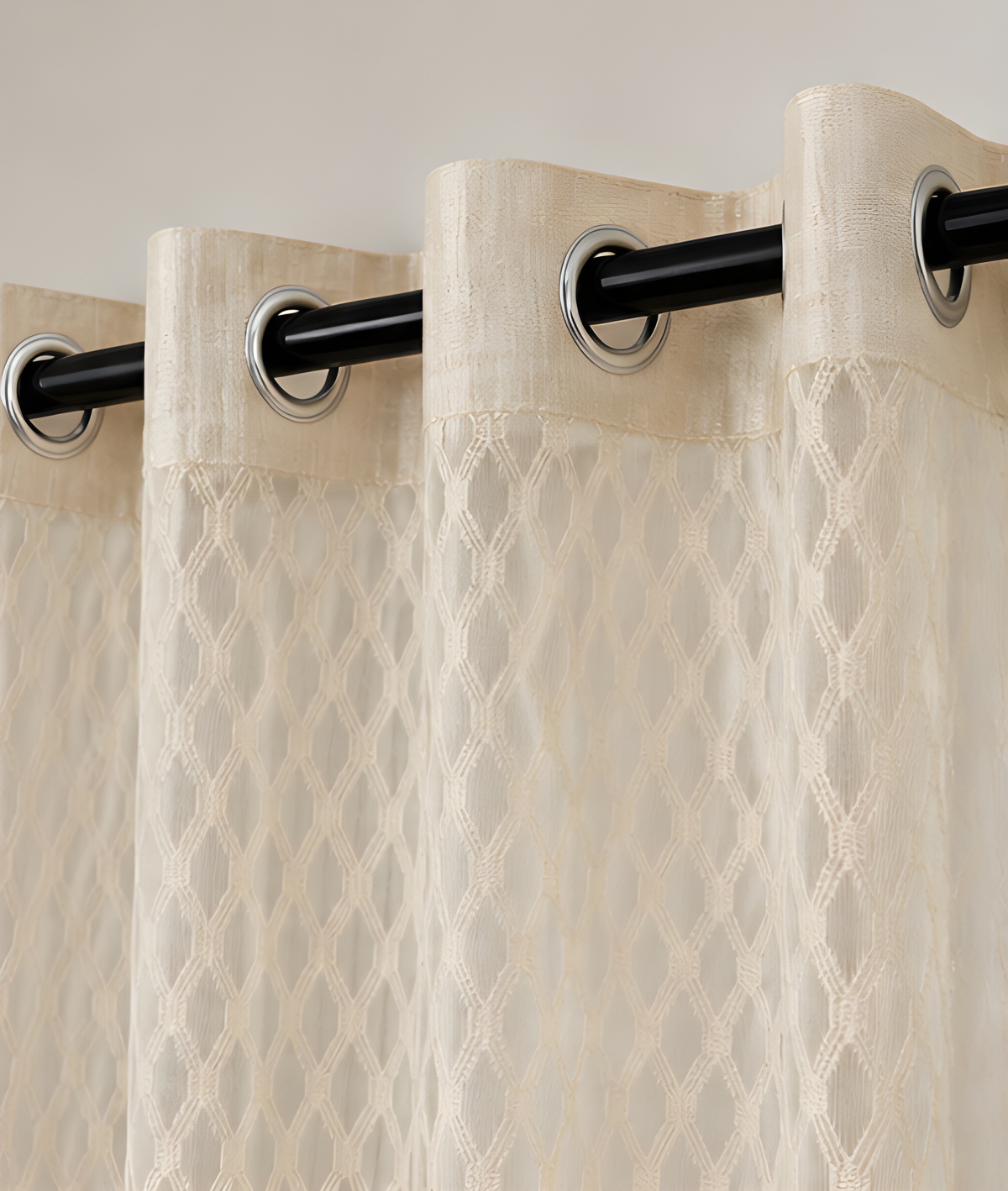 LOOVOX Sandal (Light Yellow) Sheer,Voile Fabric Door Curtain (7 Feet - 214 cm & 4 Feet - 122 cm - pack of 2)