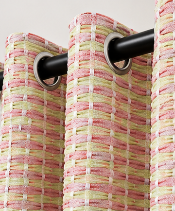 LOOVOX Pink Cotton-Blend Woven Fabric Door Curtain (7 Feet - 214 cm & 4 Feet - 122 cm - Pack of 2)