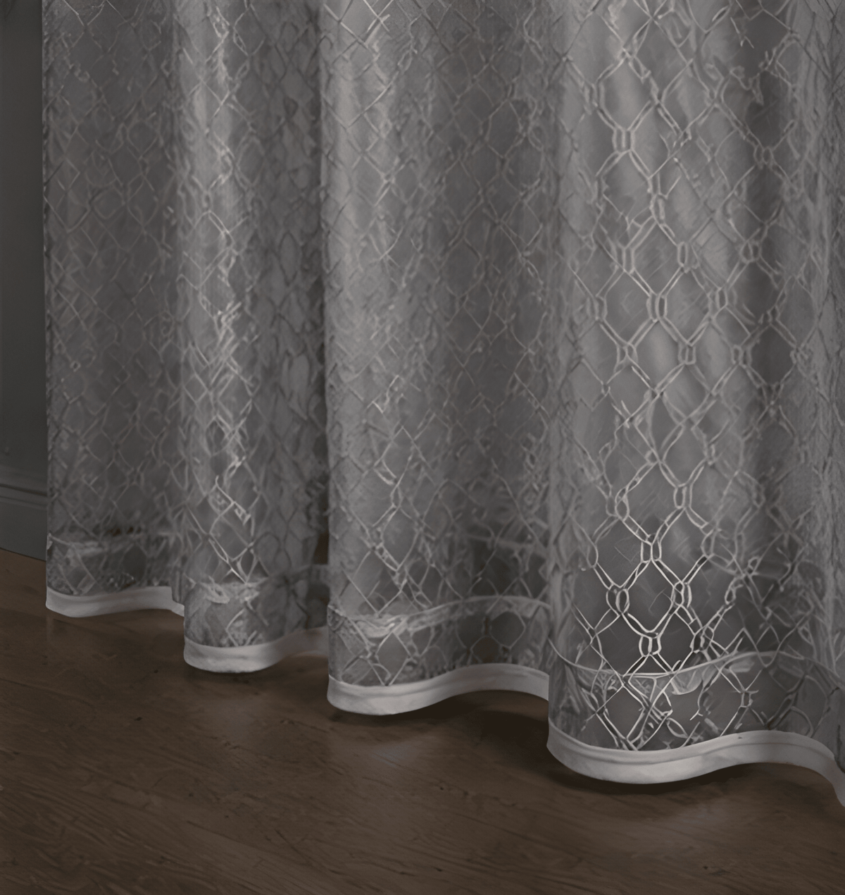 LOOVOX Gray Sheer,Voile Fabric Door Curtain (7 Feet - 214 cm & 4 Feet - 122 cm - pack of 1)