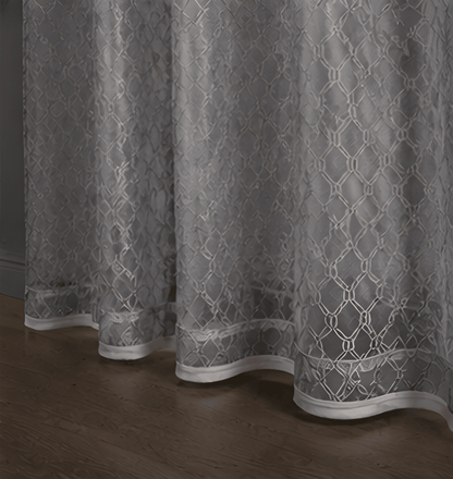 LOOVOX Gray Sheer,Voile Fabric Door Curtain (7 Feet - 214 cm & 4 Feet - 122 cm - pack of 1)