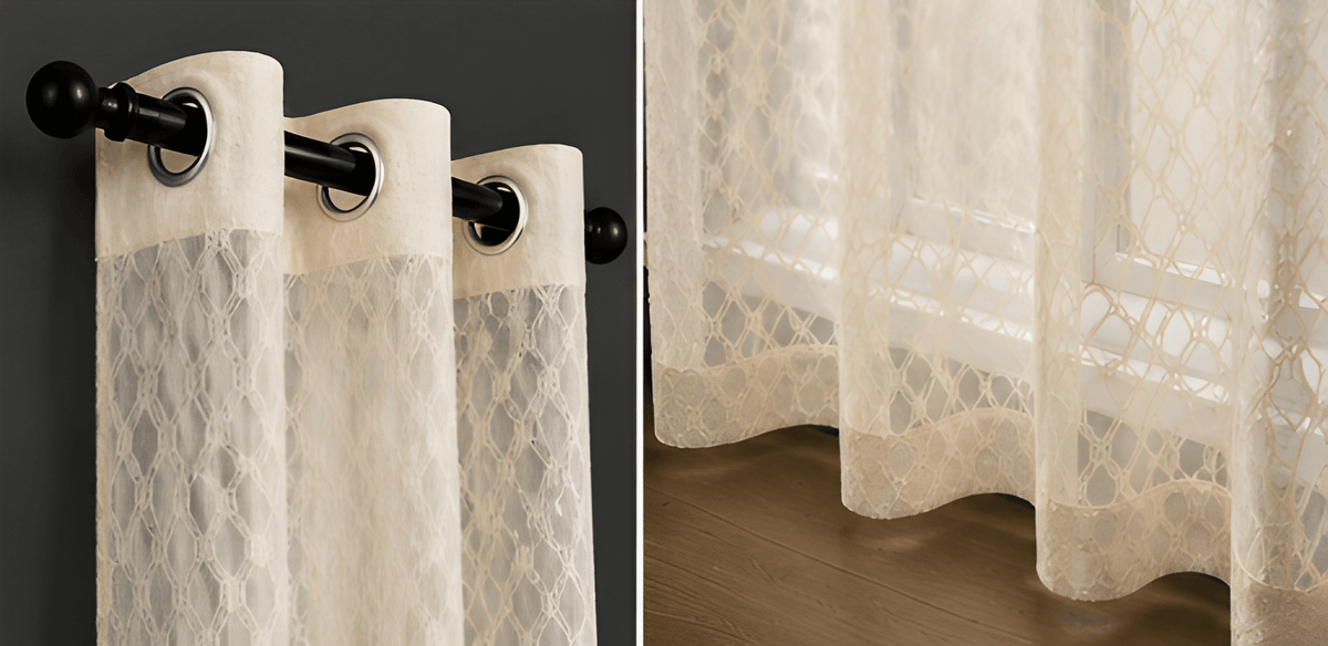 LOOVOX Sandal (Light Yellow) Sheer,Voile Fabric Window Curtain (5 Feet - 152 cm & 4 Feet - 122 cm - Pack of 2)