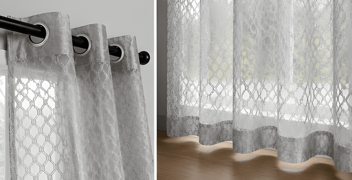 LOOVOX Gray Sheer,Voile Fabric Window Curtain (5 Feet - 152 cm & 4 Feet - 122 cm - pack of 1)