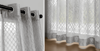LOOVOX Gray Sheer,Voile Fabric Window Curtain (5 Feet - 152 cm & 4 Feet - 122 cm - pack of 1)