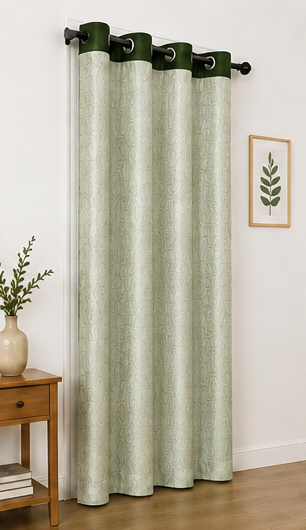 LOOVOX Green Opaque,Blackout Heavy Fabric Door Curtain (7 Feet - 214 cm & 4 Feet - 122 cm - Pack of 1)