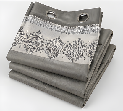 LOOVOX Gray Silky Satin Polyster Door Curtain (7 Feet - 214 cm & 4 Feet - 122 cm - pack of 2)