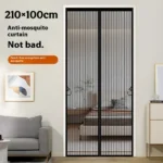 Twolight Hands Free Magnetic Musquito Net For Home Doors Polyester Washable (Black, Frame Hung)