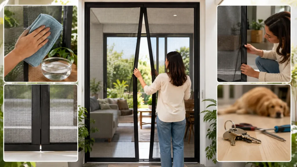 Maintaining a magnetic mosquito net for longer durability